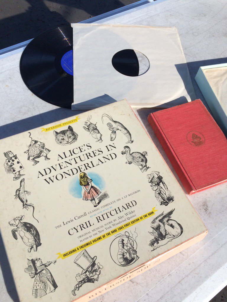lupaay's tweet photo. 50¢ for Alice's Adventures including a facsimile volume of the 1865 first edition! #Gorey15 we scored, @Beltran7 https://t.co/YjNcfxgIJc