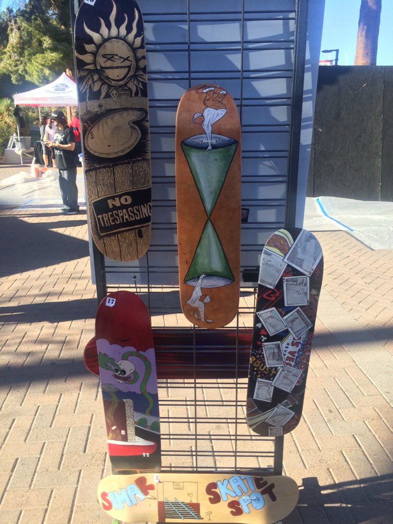 prsuepositivity's tweet photo. Check out the kids over at  @pushforwardlv for some dope art made by local skaters. #Theoria2015 https://t.co/0i2CE9Y9hP