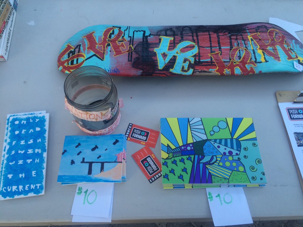 prsuepositivity's tweet photo. Check out the kids over at  @pushforwardlv for some dope art made by local skaters. #Theoria2015 https://t.co/0i2CE9Y9hP