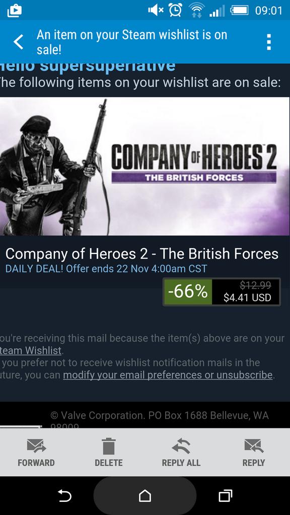 s_clarky's tweet photo. @Steam_Support Just wondering why the sale price is unavailable, still PM 21/11 CST? https://t.co/8RD4ktsLjp
