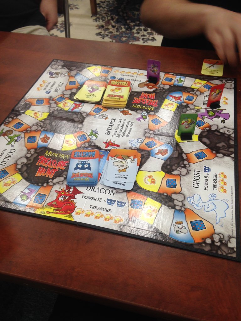 HMCLibrary's tweet image. Playing Munchkin Treasure Hunt at #IGD15