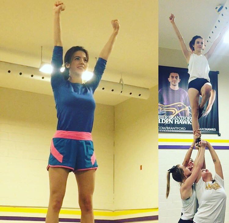 LBCheer's tweet photo. A BIG congratulations to our first athlete of the week @kayla_melo1014 ! So extremely proud of how far you've come💜💛 https://t.co/enAFKsktmA