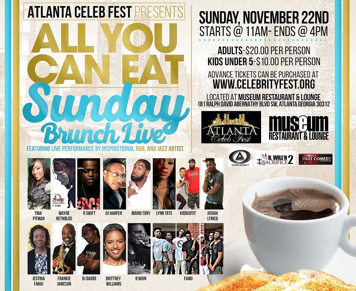 ATLCelebFest's tweet photo. @BLkOut_Mgnt Sunday Brunch tomorrow at @museumbar !!! https://t.co/xP8CABueYV