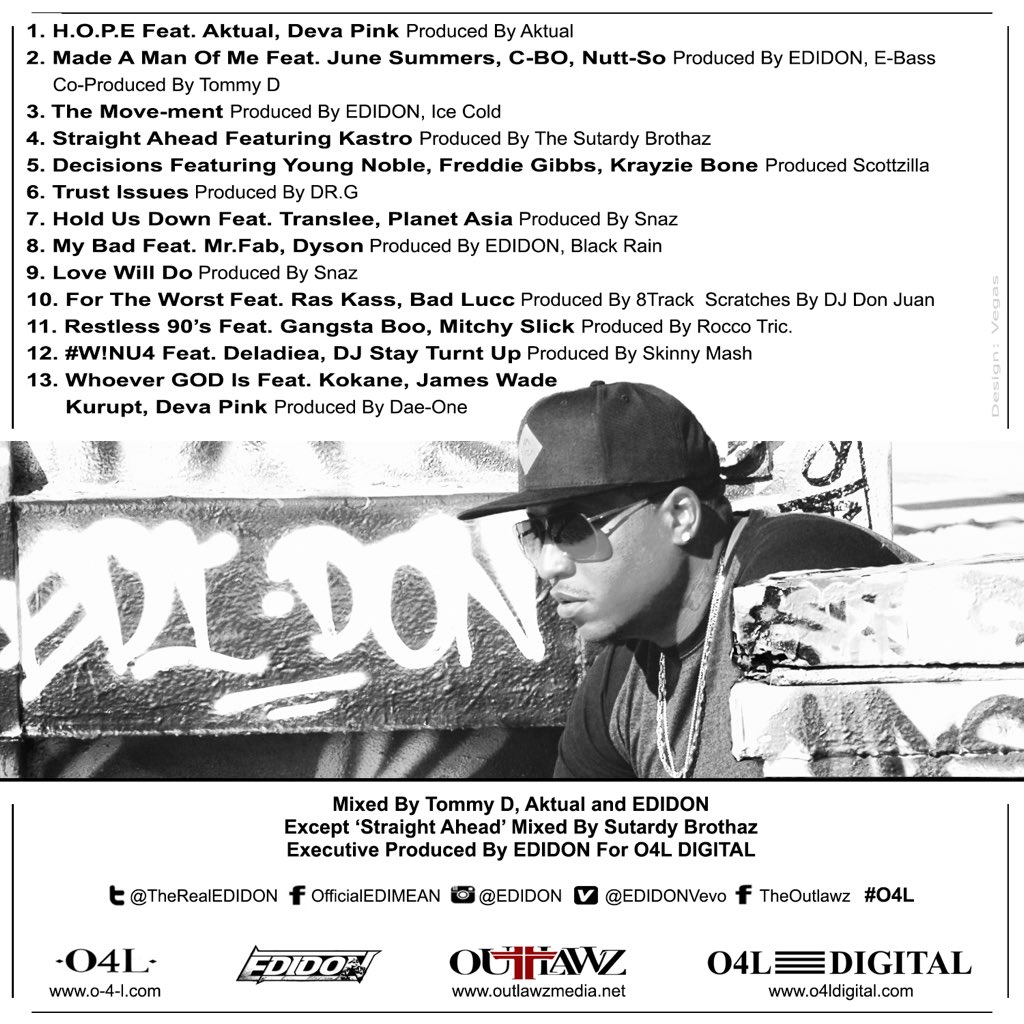 TheOutlawz's tweet photo. Tracklisting for #THEHOPEDEALER AND RELEASE DATE (DECEMBER 4th 2015) @O4LDigital #RT https://t.co/Pd90SLkcfq