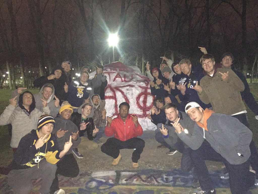 JMarbury_5's tweet photo. sorry for the middle fingers. but in honor of the new squad getting initiated. #SavageSeason #TauClass https://t.co/IDgrVElYZ1