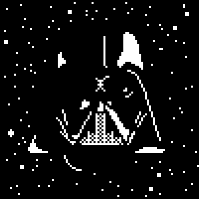 herebefrogs's tweet photo. Where you expecting someone else? #StarWars #1bitsprite for @Pixel_Dailies #pixelart #pixel_dailies https://t.co/ZvmIwkqHjQ