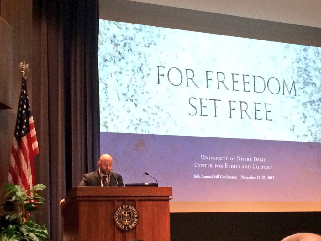 marcoaluigi's tweet photo. @cartersnead introduced last keynote speaker #Carrón closing #ForFreedomSetFree #FallConference @ND_EthicsCenter https://t.co/k1Mf0UcU5F