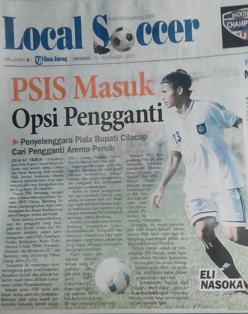 PSIS masuk opsi pengganti Arema-Persib di Turnamen Bupati Cilacap awal Desember