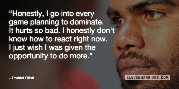 11W's tweet photo. An emotional Ezekiel Elliott had a lot to say following Ohio State's loss to Michigan State. https://t.co/XhQaK2Z7x7 https://t.co/0tVzGM8NVe