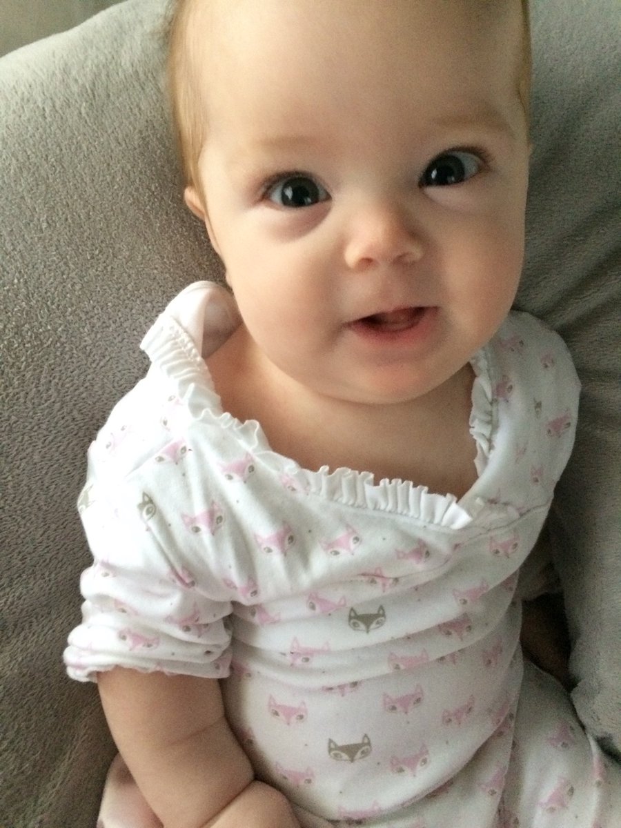 RachelNall's tweet photo. @FeatherBaby Our little lady loves her Feather Baby outfit! #FeatherBaby https://t.co/UBXG7pc631