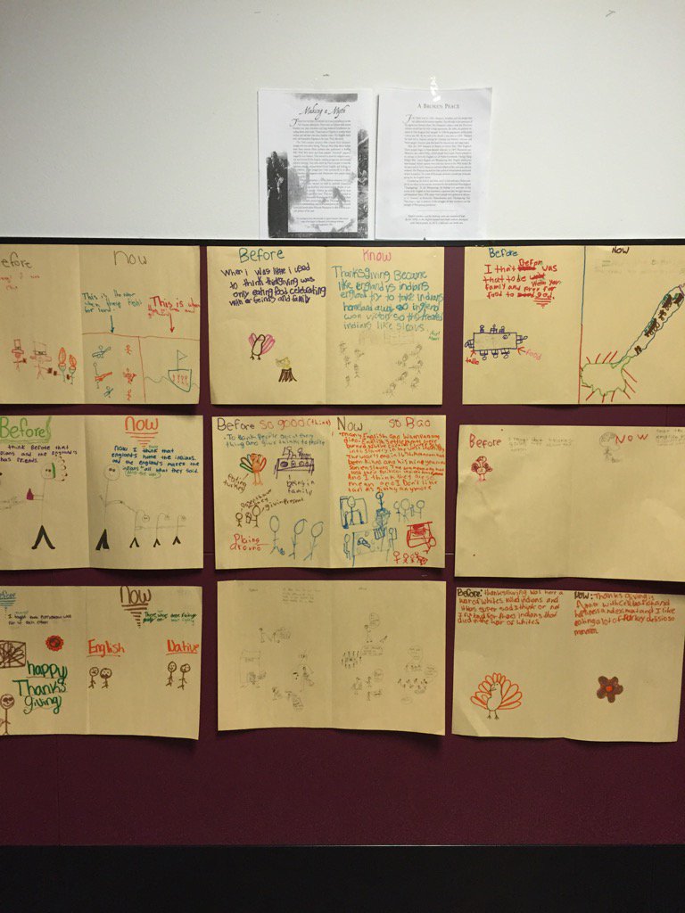 MsKHinton's tweet photo. #criticalpedagogy @deckermiddle #ESL on Thanksgiving and the war, massacres and enslavement of Native peoples https://t.co/qlThV8YZgP