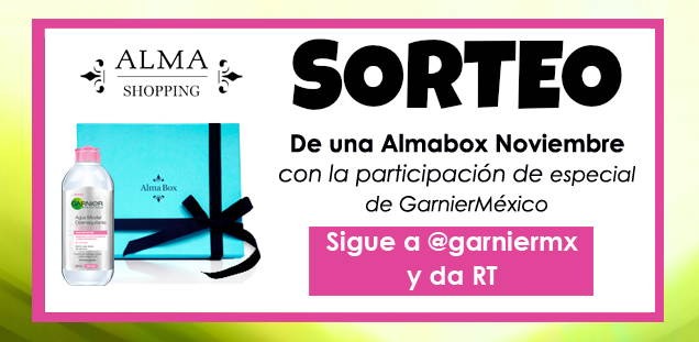AlmaShopping_mx's tweet photo. ¡SORTEO! Gana una #AlmaboxNoviembre que viene con agua micelar, sigue @garniermx y confirma tu participación con RT https://t.co/WRygY3dK6E