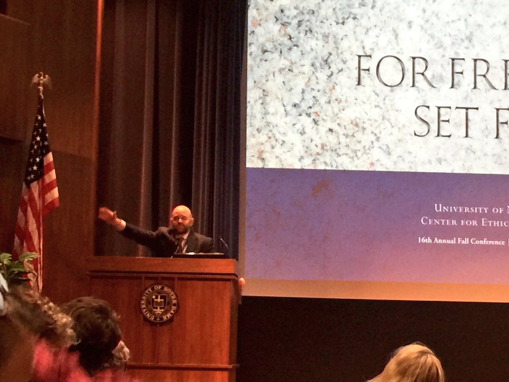obianuju's tweet photo. A perfect end to the Fall Conference by @ND_EthicsCenter as @cartersnead bids attendees farewell #ForFreedomSetFree https://t.co/yIPX560vKa