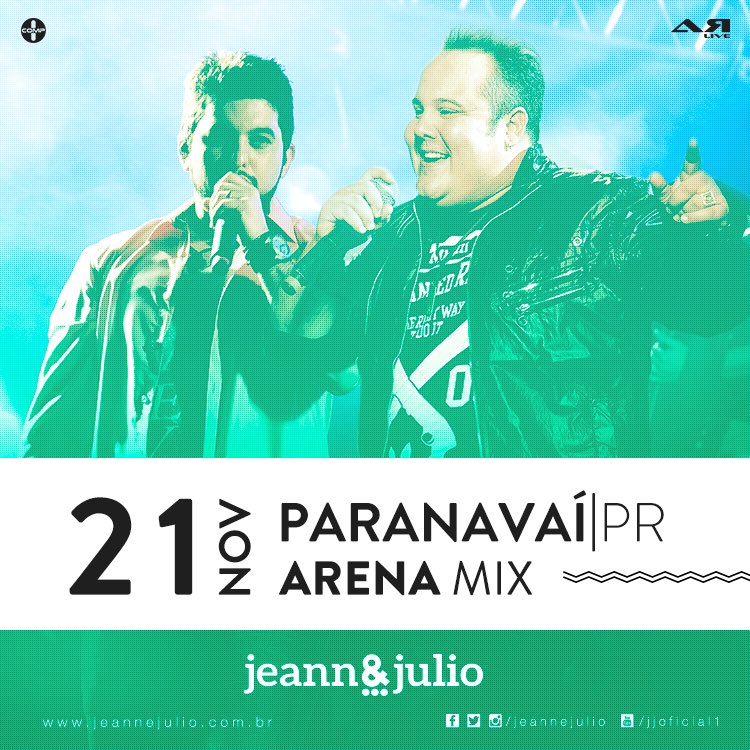 marciocardoso80's tweet photo. E aí? Bora??? @jeannejulio #ArenaMix em Paranavaí/PR! #DeusNoComando #JeannEJulio #Show https://t.co/diUwhvTpc0
