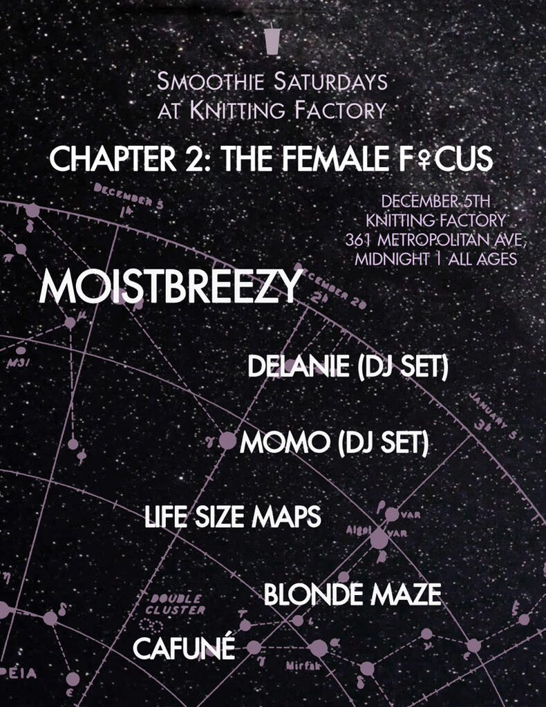 smoothietunes's tweet photo. ☄12/5 @KnitFactoryBK ☄

@moistbreezy
@delanieleyden 
@subculturegyal
&amp; more!! 

tix: https://t.co/Fps5sqjquA https://t.co/221GD0Uz7G