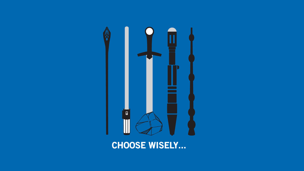 Wyntercon's tweet photo. Good Morning Twitter its cold outside ! Choose Wisely # #DrWho #StarWars #sword #lotr #HarryPotter  @TheKiltedBeard https://t.co/kyn2wmv9LU