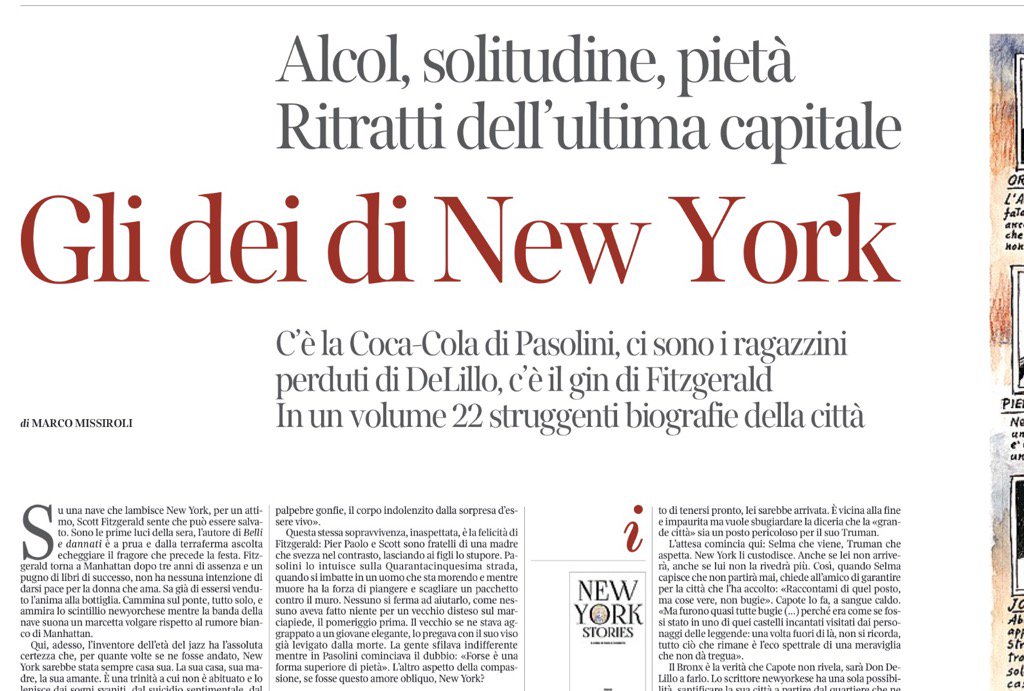 dariodivico's tweet photo. New York e Marco Missiroli su @La_lettura oggi in edicola https://t.co/N7aQJPP2xj