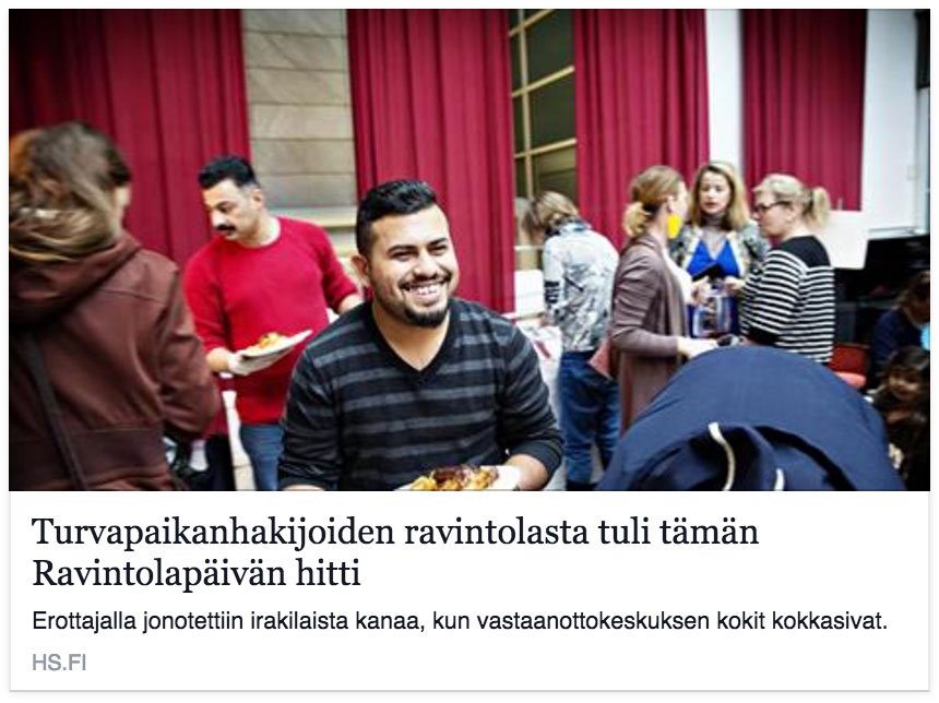RestaurantDay's tweet image. Irakilaisten turvapaikanhakijoiden ravintolasta Ravintolapäivän hitti.

hs.fi/kaupunki/a1448…

#Ravintolapäivä
