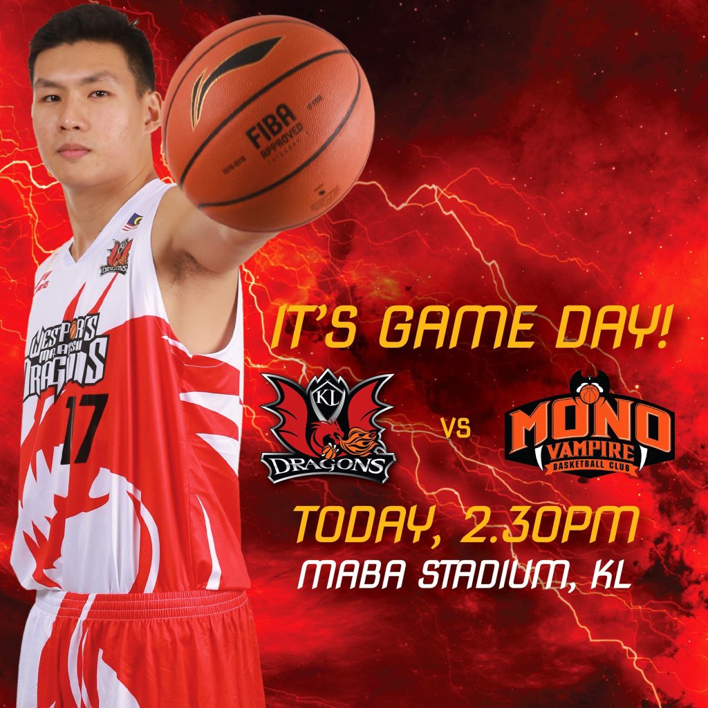 RHBGroup's tweet photo. It's GAME DAY, Dragons fans! D battle of KL Dragons VS Mono Vampire is happening 2day! Go Dragons! #ABL2015 #KLDvsMV https://t.co/xkBxiBNXKg