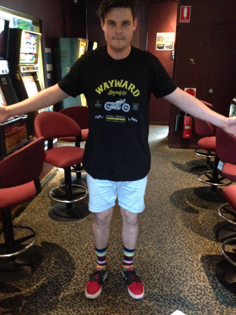 As @RayBadran forgot to wear long pants to today's show, we had to swap. Glad I wore my rainbow socks