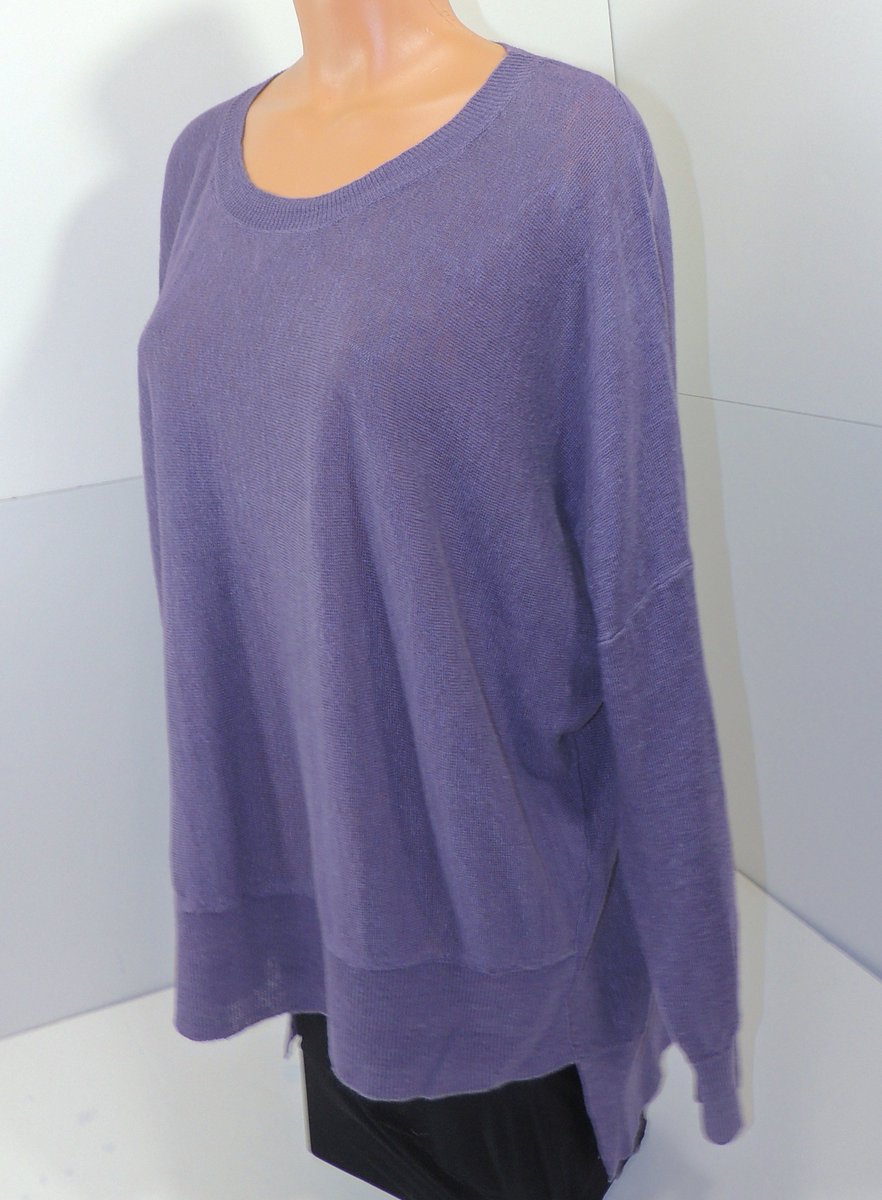 Inventory Item  Eileen Fisher Purple 100% Linen Long Sleeve Sccop Neck Top Sz L   #eileenfisher @eileenfishernyc