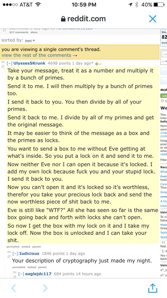 Amazing description of cryptography, thanks to Reddit!