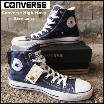 RiaCollection8's tweet photo. Converse High Navy 200rb, size 40-44. Belum termasuk ongkir. Serius order? Cek fav! https://t.co/SVUDGZTZWa