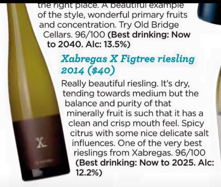 Xabregas_Wines's tweet photo. Love waking up to a fabulous review in yesterday's Weekend West. 96 points on our X by Xabregas Figtree Riesling! https://t.co/9FbWdVQKvT