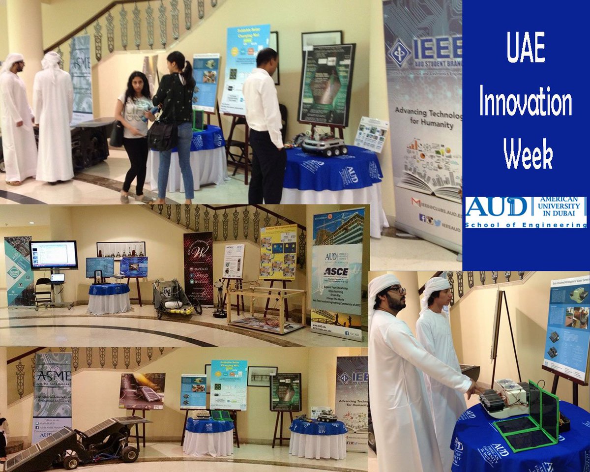 AUDengineering's tweet photo. Engineering the Future for #UAEInnovationWeek @AUDubai @WIEAUD @ASMEAUD @IEEEaud @ASMEAUD @AUD_acm @AsceAud https://t.co/9B5oIzf1d4