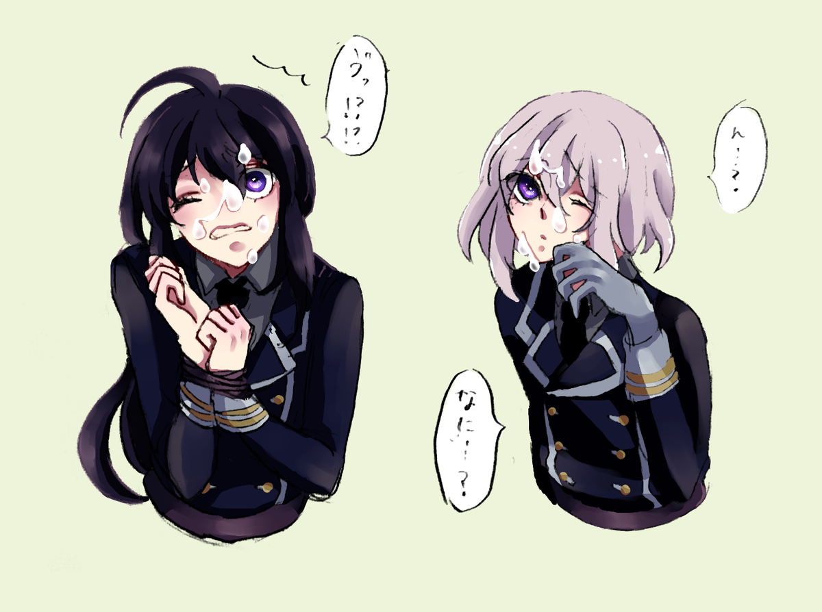 ✲白い液体(カワイイ表現ですが)注意✲
2ヶ月も前の絵ですが…どこかで「軽傷ボイスは顔射のときの反応」というツイを見た気がしたので!!!!!加虐欲を煽ってくる鯰尾くんと、罪悪感で攻めてくる骨喰くん 