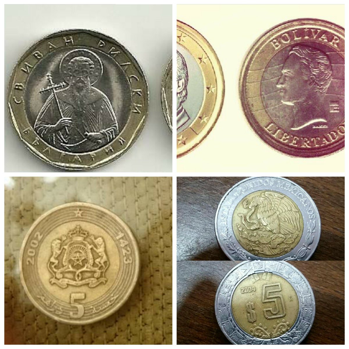 policia's tweet photo. Se parecen, sí... pero NO son 2€ ¡¡Y la mayoría tiene menor valor!! OJO 👀 con tus cambios... que no te las cuelen. https://t.co/QTsMf6FNLP