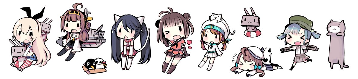 OneTrueKongou's tweet photo. #KanColle #Naka #GirlHoldingACat #Isuzu #Ooshio #Kongou #ErrorMusume #Shimakaze https://t.co/XjyWkcTB1q https://t.co/sla2ytwf2b