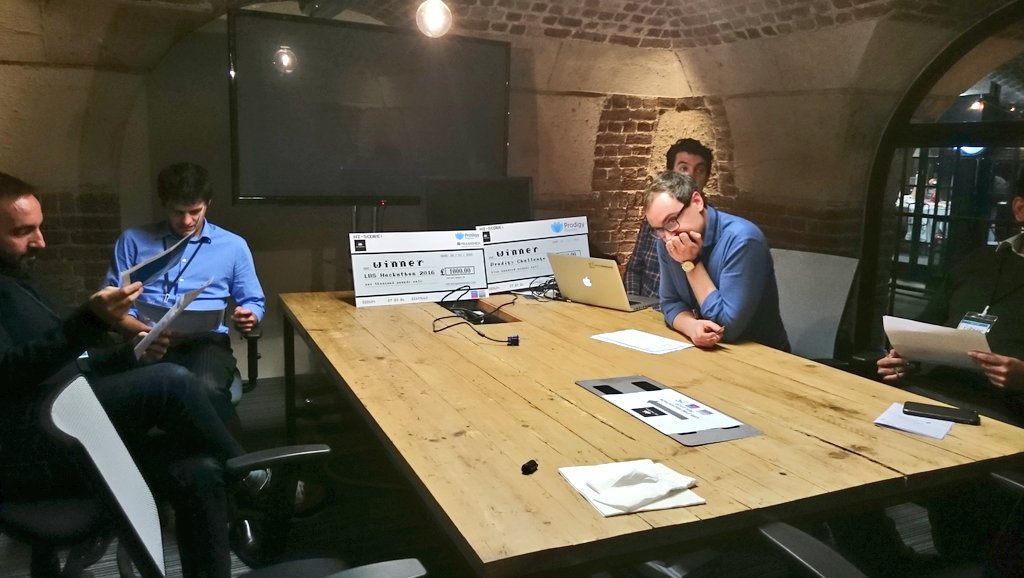LBSHackathon's tweet photo. It's a tight race & our judges are fighting over their favorites. Pls bear with us for a few more min #lbshack2016 https://t.co/6YEQZd9YBL
