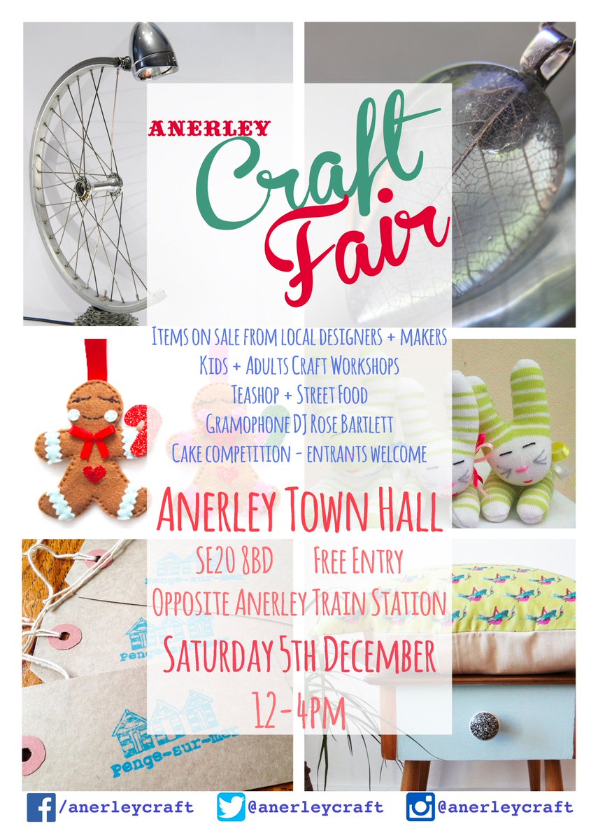 Anerleycraft's tweet photo. @LostEvent_LDN Craft fair in Anerley, 5th Dec, with 40 stalls, street food and craft workshops including Lino Print! https://t.co/CApmJZ7QFm