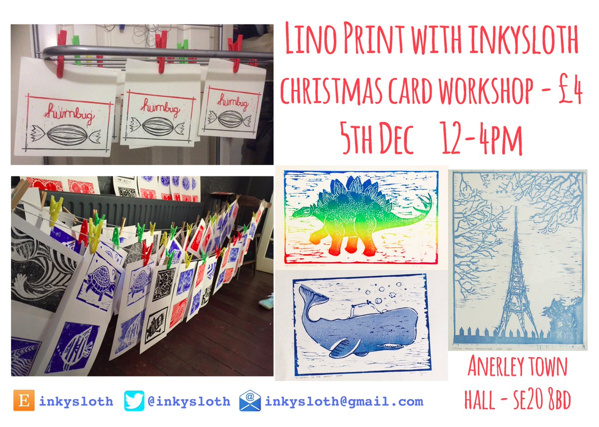 Anerleycraft's tweet photo. @LostEvent_LDN Craft fair in Anerley, 5th Dec, with 40 stalls, street food and craft workshops including Lino Print! https://t.co/CApmJZ7QFm