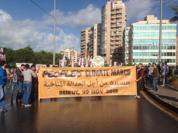 billmckibben's tweet photo. Want to know what's brave? 800 people on #climatemarch in Beirut despite this month's horrible bombings https://t.co/t3tEsvXieZ