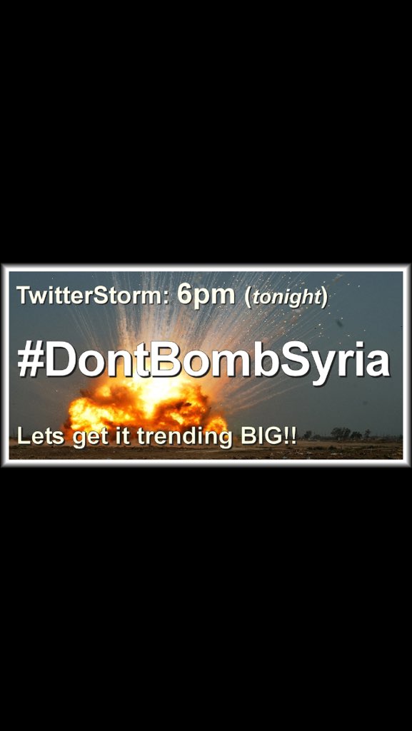 MDXGSSS's tweet photo. Get it trending #DontBombSyria https://t.co/Uz6uFu5yzD