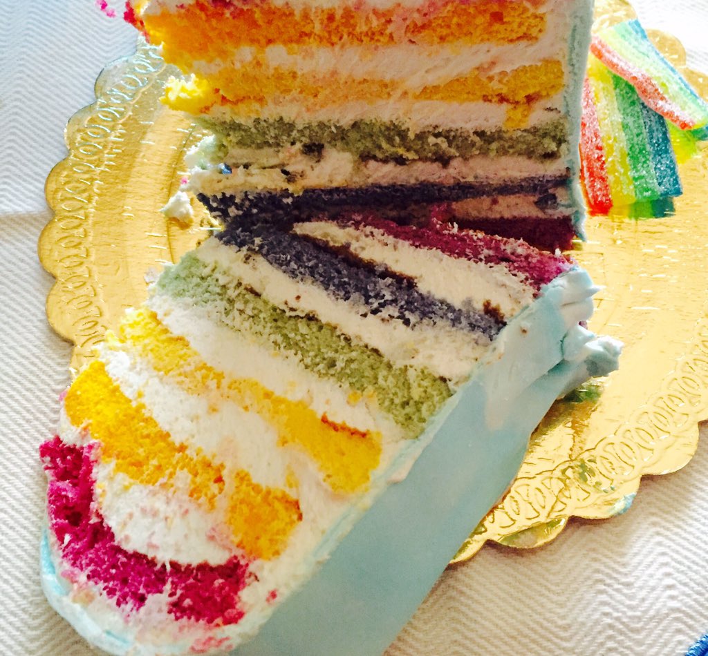 infoDolcevento's tweet photo. Rainbow cake senza glutine....buonissima!! https://t.co/h7OAp5qOIP