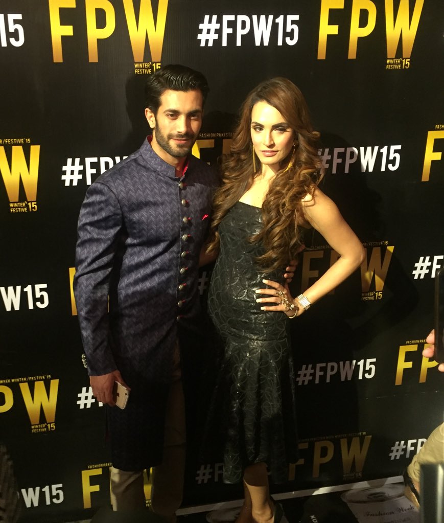 Maleeha_Baluch's tweet photo. The gorgeous @NADIAHUSSAIN_NH and Shahzad Noor at the #RefCarpet for #FPW15 #FanGirling #fashionPakistan https://t.co/hGQY75tysK
