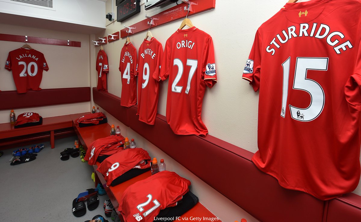 LFC's tweet image. PHOTOS: Inside the #LFC dressing room at Anfield ahead of kick-off