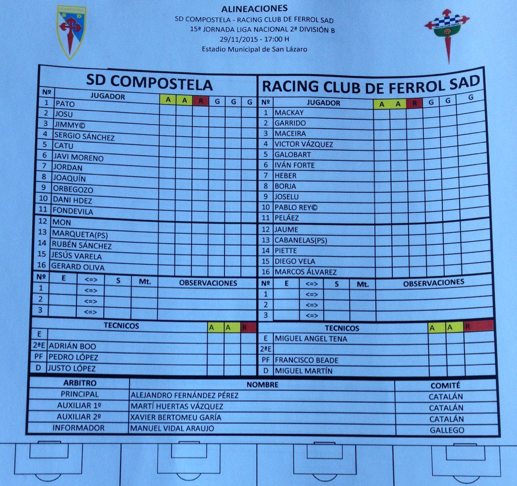 SD_Compostela's tweet photo. ALINEACIÓNS| Xa temos 11 listos para esta tarde de derbi. #APoloDerbi #SDvsRCF https://t.co/AAHV7QBs1W