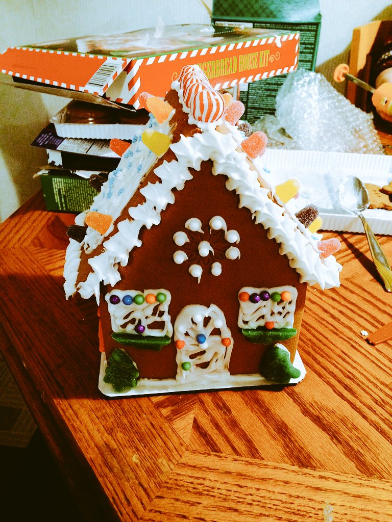 Sara_Scottly's tweet photo. "This is my most bestest creation." #gingerbreadhouse https://t.co/Ki5w4vnRZ7