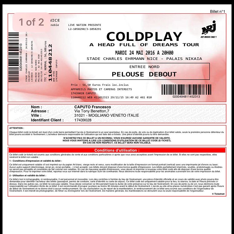 FranciCaputo's tweet photo. #ehvbb @coldplay https://t.co/GPK86POVTx