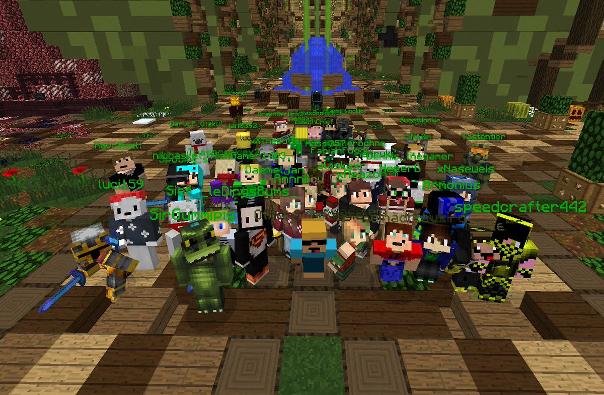 McElfen's tweet photo. Kleines Gruppenfoto nach dem abgebrochen Nexus. Na, wer findet sich? #mclegend #mcelfen https://t.co/H8fe1XB413