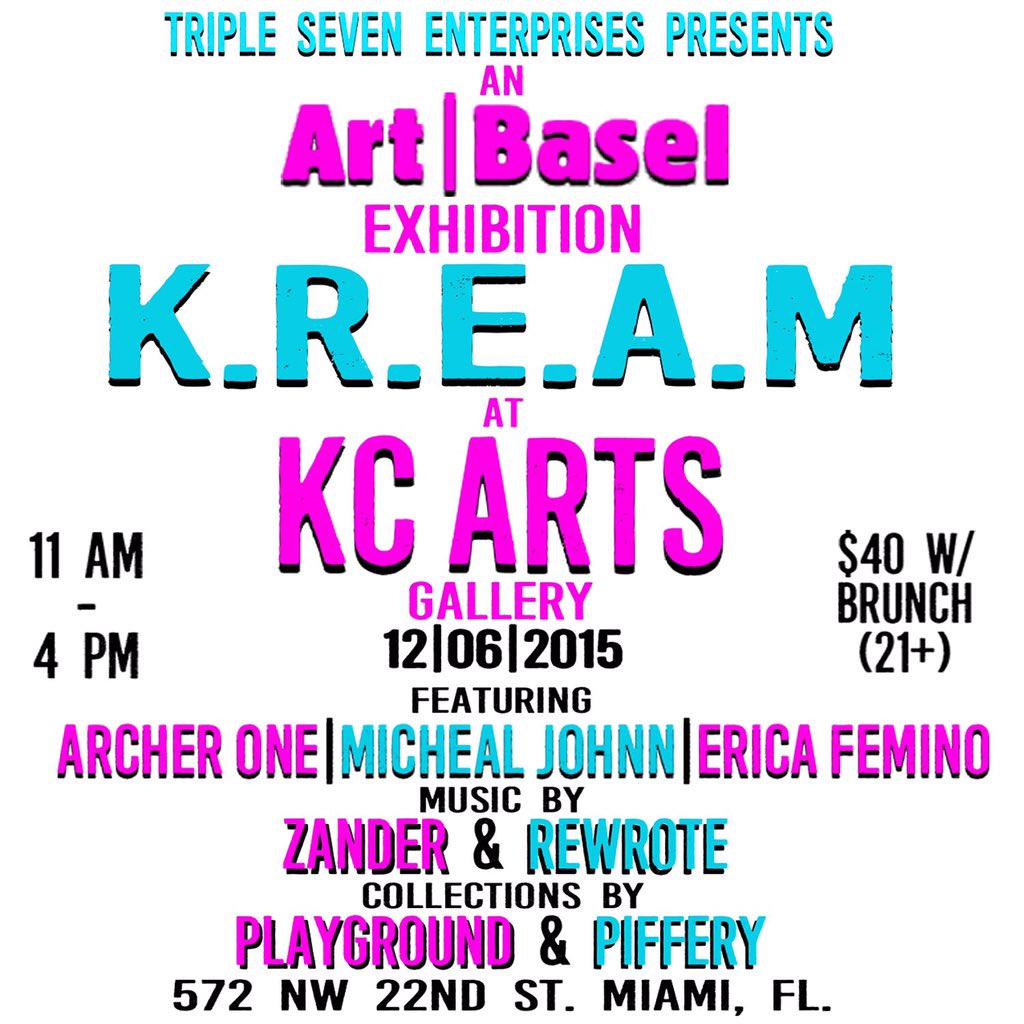Triple7Ent's tweet photo. 12/6/15 🎰 #ArtBasel https://t.co/6pn4b6BZso