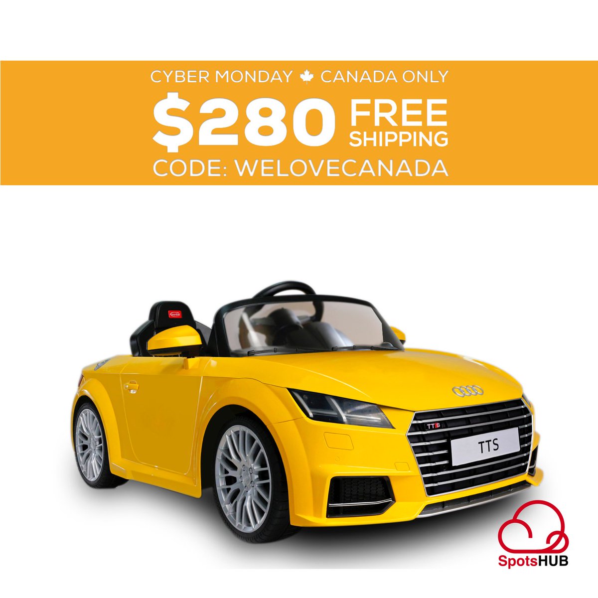 SpotsHUB's tweet photo. #cybermonday 6V ride on electric car with remote for kids  $280 free delivery CAD https://t.co/fjD84aeC0o https://t.co/giM0EGNJ8P