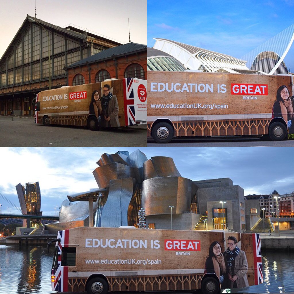 SimonManleyFCDO's tweet photo. The #shakespearebus On tour. Next stop #Barcelona Discover how you can come to study in the land of Shakespeare! https://t.co/L8gsYtg1m6