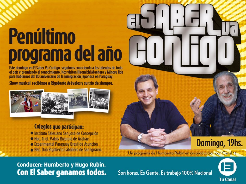 trecepy's tweet photo. ¡Se viene el penúltimo programa de este 2015! ¿Te los vas a perder? ¡Nos vemos a las 19:00! #ESVC #ElTrecePY https://t.co/VK9Bv895Fe