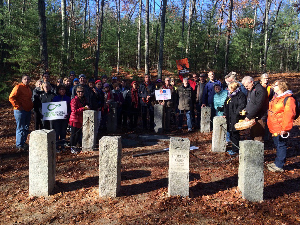 #ClimateMarch  at the cabin site of Henry David Thoreau. #ActInParis #COP21