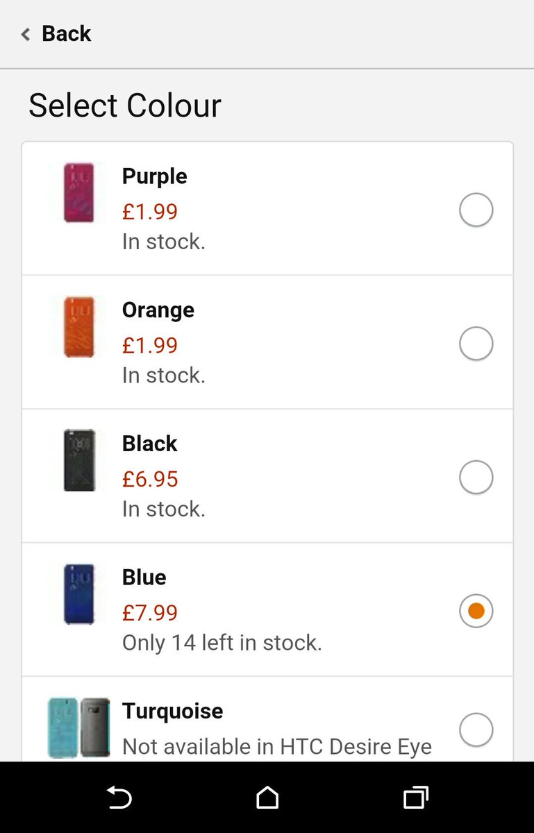 zolty26's tweet photo. Great price 👌
#HTCDotView for #HTCDesireEye:
- Orange and Pink £1,99
- Black £6,95
https://t.co/xCWswR3mp2 https://t.co/tgdFWF99sc